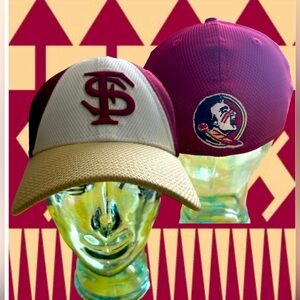 FSU Florida State Seminoles New Era 39Thirty S/M Two-Tone Flexfit Logo Hat EUC